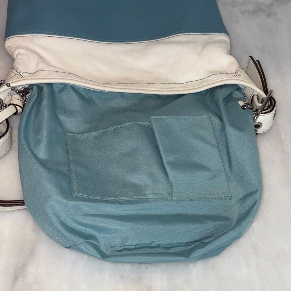 Coach Bag Purse Handbag Leather Vintage Rugby Stripe Convertible Bucket Bag - Picture 15 of 16